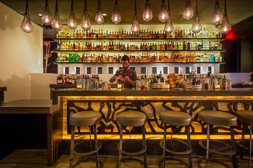 Custom Millwork Red Ginger Bar