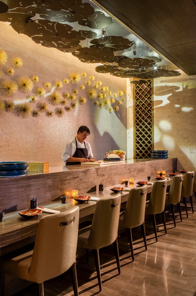 Custom Millwork Red Ginger Sushi Bar